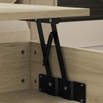 Mesa de Centro com Bancada Elevável Espaço Oculto de Armazenamento Gavetas e Prateleira Aberta 100x50x48 - 62 cm Carvalho