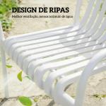 Conjunto de 4 Cadeiras de Jardim Exterior Empilháveis de PP com Encosto Curvado Assento com Ripas 55x58,5x81,5 cm Branco