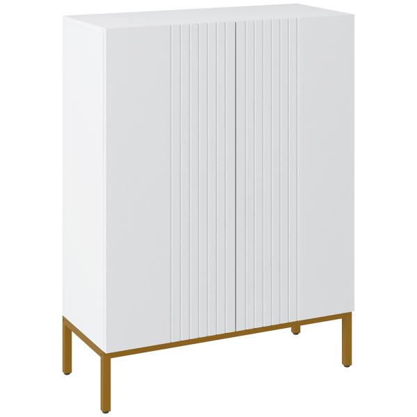 Sapateira de 5 Níveis com Portas e Prateleiras Ajustáveis para 15 - 20 Pares 72x31,5x95 cm Branco