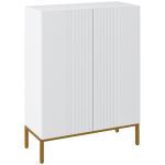 Sapateira de 5 Níveis com Portas e Prateleiras Ajustáveis para 15 - 20 Pares 72x31,5x95 cm Branco