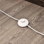 Candeeiro de Pé Moderno com Interruptor de Pé e Base de Aço Inoxidável Ø15x120 cm Branco