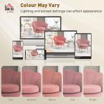 Poltrona de Sala Estofada em Veludo com Encosto em Forma de Concha e Pernas Douradas 76x67x74 cm Rosa