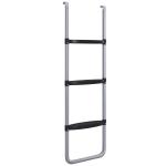 Escada para Trampolim de Aço Escada para Trampolim de 3 ou 2 Degraus com 2 Ganchos Capacidade 120 kg 110x32 cm Prata