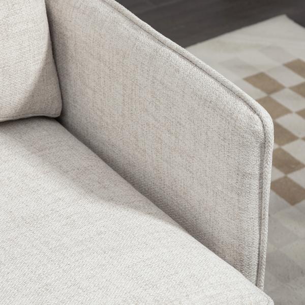 Poltrona Sala de Estar Poltrona Relax com Apoio para os Braços Assento Acolchoado e Pés de Aço 76x68x80 cm Creme