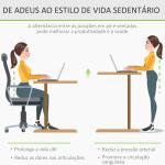 Secretária de Pé com Altura Ajustável a Manivela e Bancada de Carbono Secretária Elevatória para Escritório Estúdio Sala de Estar Carga Máxima 150kg 120x60x72 - 117cm Madeira e Branco