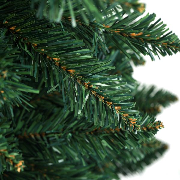 Árvore de Natal Tipo Lápis 180 cm com Base Dobrável e 479 Ramos para Escritório Verde