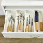 Armário de Cozinha com 4 Portas Bandeja Amovível Prateleira Ajustável Gaveta e Bancada para Micro - Ondas 70x40x180 cm Branco