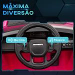 Carro Elétrico para Crianças com Licença Land Rover Discovery Sport Bateria 12V Faróis Buzina e Música 106x65,5x51 cm Rosa