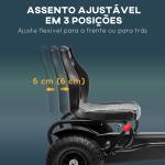 Kart a Pedais para Crianças com Assento Ajustável Pneus de Goma Travão de Mão para Crianças de 5 - 12 Anos 121x58x61 cm Branco