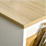 Mesa de Bar de Bistrô com 3 Prateleiras com Suporte Estilo Moderno para Cozinha e Sala de Jantar 112x57x106 cm Branco