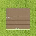 Cobertura para Teto Retrátil de 2,5x2,55 m para Pérgola 3x3 Tecido de Substituição com 10 Orifícios de Drenagem Castanho