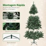 Árvore de Natal 180 cm com Luzes LED 9 Modos de Iluminação 802 Ramos e Neve Artificial Verde