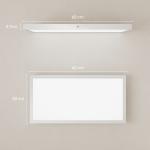 Conjunto de 4 Candeeiros de Teto Cor Regulável com Interruptor DIP e de Parede 3000K/4000K/6000K 60x30x3,7 cm Branco