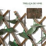 Vedação com Treliça Expansível de 2 Peças com Folhas Artificiais Parede de Folhas com Vime Decorativa Vedação de Privacidade 295x70 cm Verde