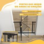 Barreira de Segurança para Cães com Largura Ajustável 74 - 94 cm e Extensão para Escadas e Portas Preto