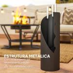 Conjunto de Acessórios para Lareira de 4 Peças de Metal com Vassoura Pá Atiçador e Balde 20x20x65 cm Prateado