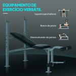 Banco de Musculação máquina de fitness com encosto ajustável 165x68x114cm Preto