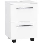 Móvel Sob Lavatório com Gaveta e Armário com Porta Corte em U para Lavatório sem Pedestal 41,5x35,5x59 cm Branco