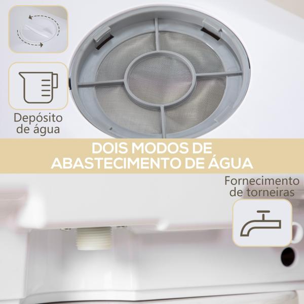 Máquina de Lavar Loiça Pequena Bancada Compacta Depósito de Água 6L 45x44x45,8cm Branco