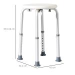 Banco de Duche Banco de Segurança para Duche com Altura Ajustável 32,2x41x35,5 - 54cm Branco