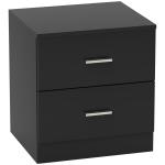 Mesa de Cabeceira Moderna com 2 Gavetas para Sala Quarto Capacidade 30 kg 45x39,5x49 cm Preto