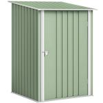 Abrigo de Jardim Metálico 0,92 m² 100x103x160 cm com 1 Porta e Fecho para Armazenamento Ferramentas Verde Claro