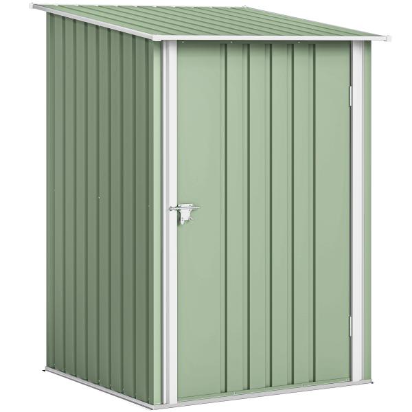 Abrigo de Jardim Metálico 0,92 m² 100x103x160 cm com 1 Porta e Fecho para Armazenamento Ferramentas Verde Claro