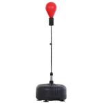 Punching Ball Ajustável em Altura com Base Recarregável Punching Ball de Boxe com Suporte e Luvas Ø48x136 - 154 cm Vermelho