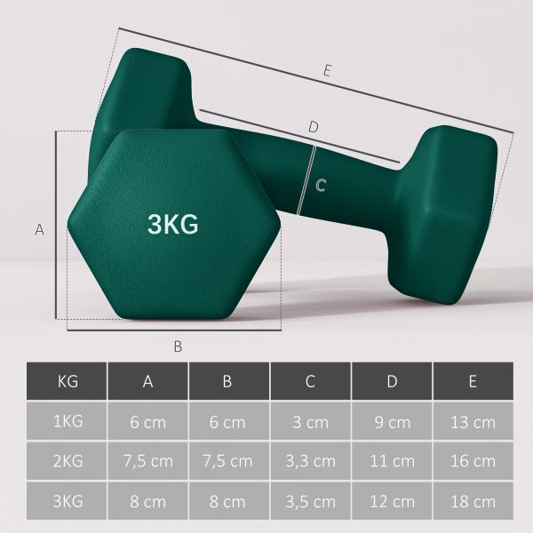 Conjunto de Halteres 2 x 1kg 2 x 32kg e 2 x 3kg Halteres Hexagonais com Suporte de Armazenamento para Treino Multicor