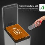 Caixote do Lixo de Cozinha 20 L em Aço Inoxidável com Tampa de Fecho Suave, Pedal e Balde Amovível, Prateado