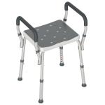 Banco de Duche com Altura Ajustável Banco de Duche de Alumínio Antiderrapante para Idosos e Descapacitados 52x45x57 - 69 cm Cinza