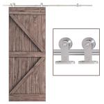 Ferragens para Porta Corredeira Kit de Acessórios para Porta Corredeira com Trilho de Aço Inoxidável Ø2,5x200cm Prata