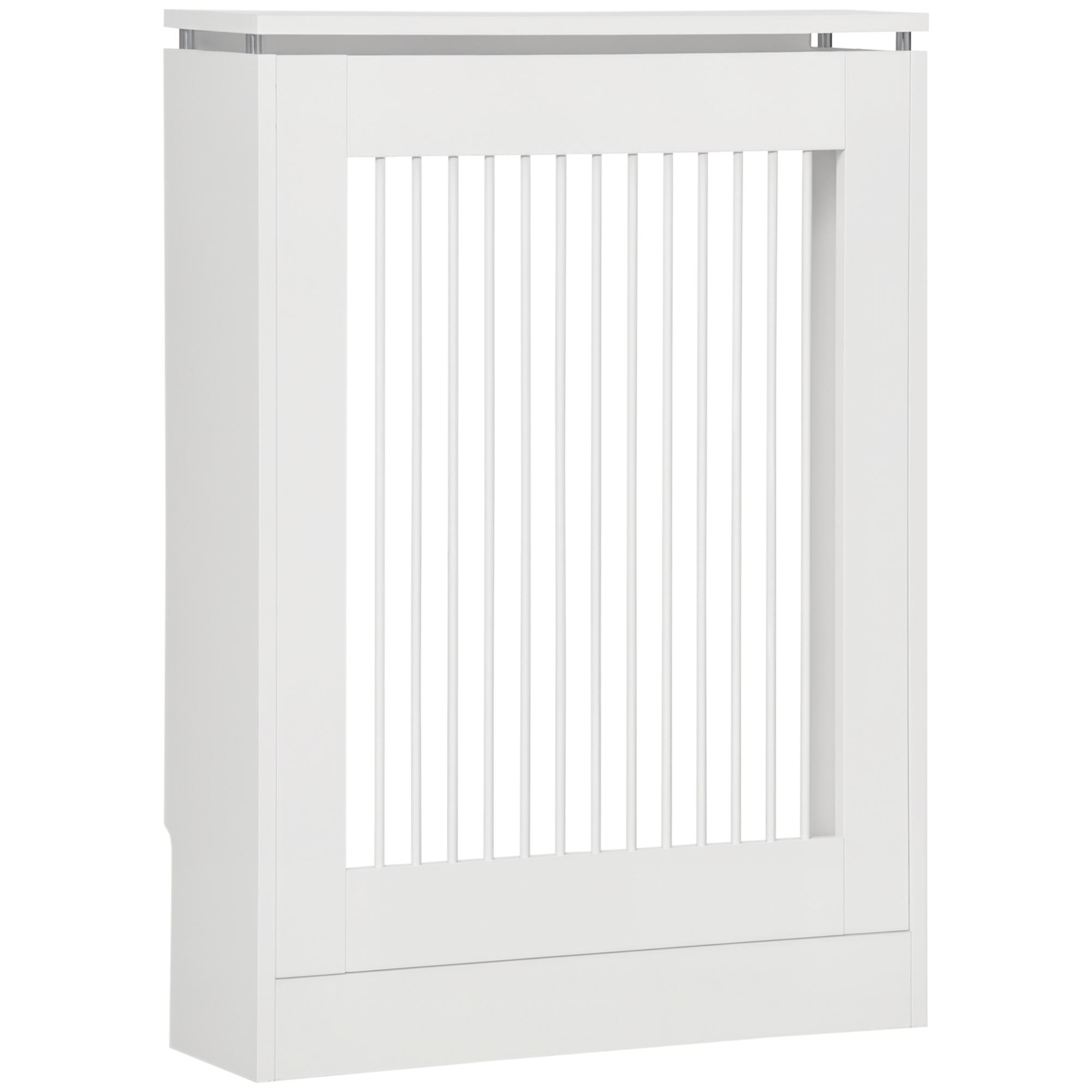 Cobertura de Radiador Moderno de MDF com Prateleira Superior para Sala de Estar Dormitório Escritório 60x18x84 cm Branco