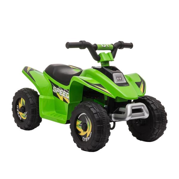 Quadriciclo Elétrico para Crianças de 18 - 36 Meses Quadriciclo a Bateria 6V com Avance e Retrocesso 72x40x45,5cm Verde