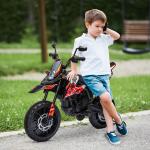 Mota Elétrica Infantil Aprilia 12V Rodas de Apoio Farol Música USB Amortecedor Vermelho 106,5x56x80 cm