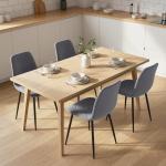 Conjunto de 4 Cadeiras de Jantar Modernas Cadeiras de Cozinha Estofadas em Veludo com Pés de Aço 45x54x87 cm Cinza