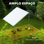 Galinheiro para Exterior 3x1,7x1,9 cm Galinheiro de Aço Galvanizado com Cobertura Anti UV para 5 - 8 Galinhas Prata