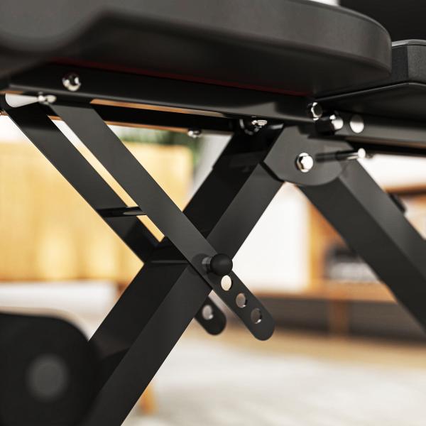 Banco de Abdominais Ajustável Banco de Musculação Dobrável para Treino de Corpo Completo 82x35x42,5 - 107 cm Preto