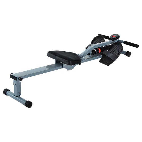 Máquina de Remo com Ecrã LCD para Academia Exercícios de Musculação ou Resistência Carga Máxima 100kg 130x47,5x67cm Cinza