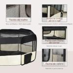 Parque para Animais de Estimação Dobrável com 2 Portas e Almofada Tecido Oxford Ø120x58 cm Preto