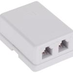 Tomada Telefone Dupla RJ11 4P4C