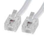 Cabo Telefone RJ11 4 Pinos (10 mts) - Branco