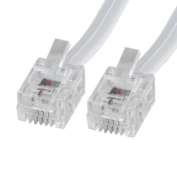 Cabo Telefone RJ11 4 Pinos (10 mts) - Branco