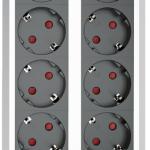 Extensão Protectora 12 Tomadas 3680W c/ 2 Interruptores (1,4 mts) - GSC