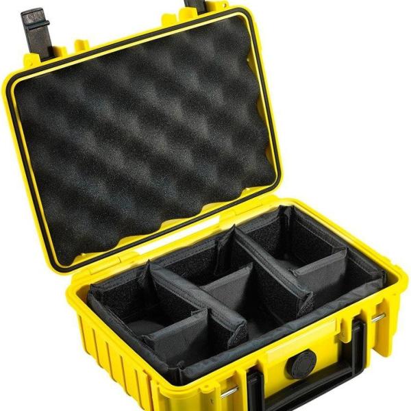 Caixa de Transporte Type 1000 c/ Divisórias Removíveis p/ Material Fotográfico (Amarelo) - B&W