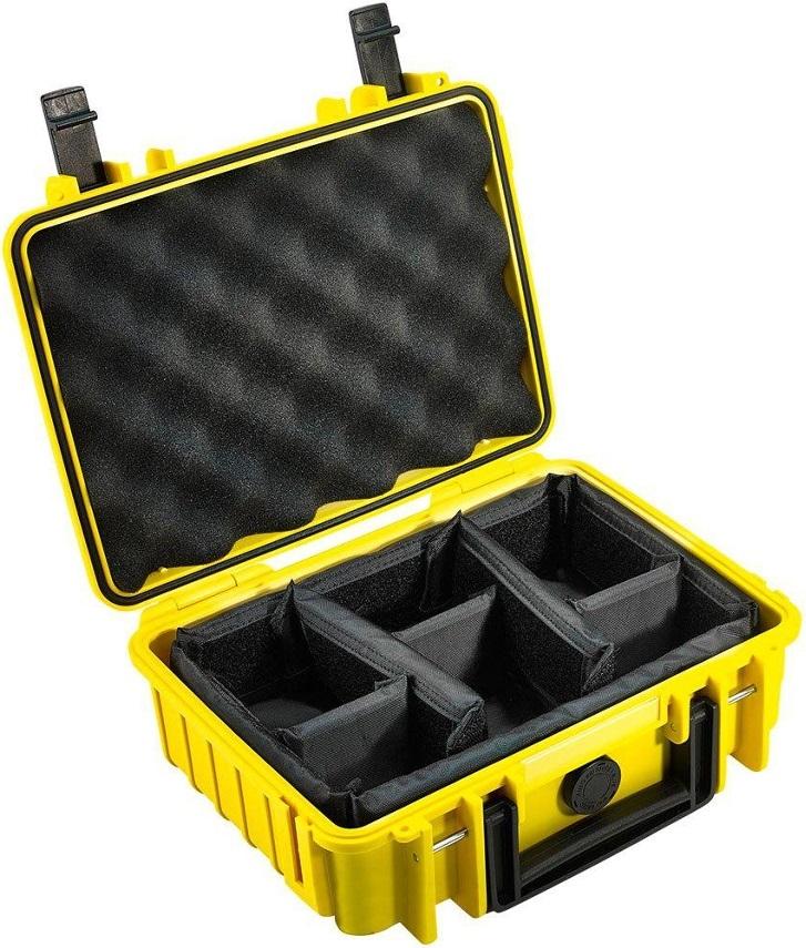 Caixa de Transporte Type 1000 c/ Divisórias Removíveis p/ Material Fotográfico (Amarelo) - B&W