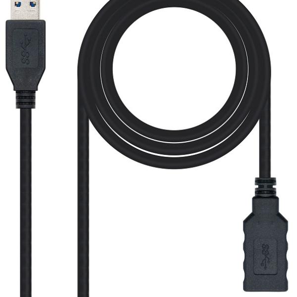 Cabo USB3.0 A Macho - USB3.0 A Fêmea Preto (2 mts) - Nanocable
