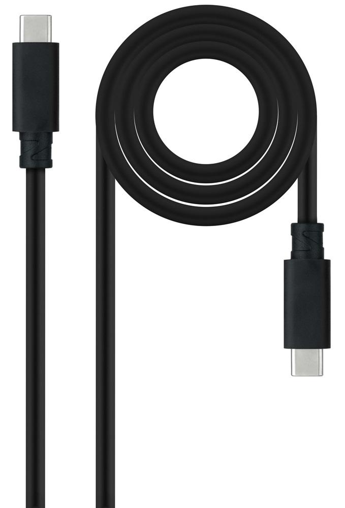 Cabo USB - C 3.1 Gen2 Nanocable 10Gbps 5A 4K/60Hz 1.5 M Preto