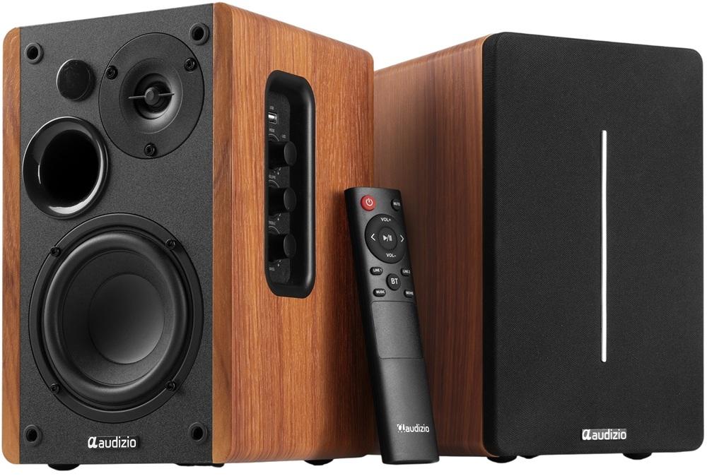 Colunas Amplificadas Estúdio BLUETOOTH 120W Madeira (KS01B) - AUDIZIO