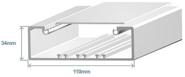Calha p/ Distribuição 110x34mm Branca (2 mts) - EFAPEL